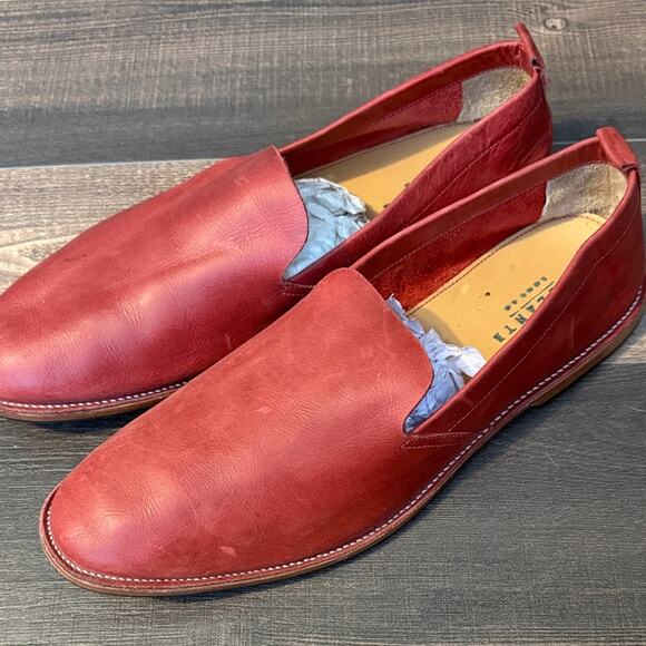 Adelente Other - Adelente “The Viento” Pomegranate Leather Loafers